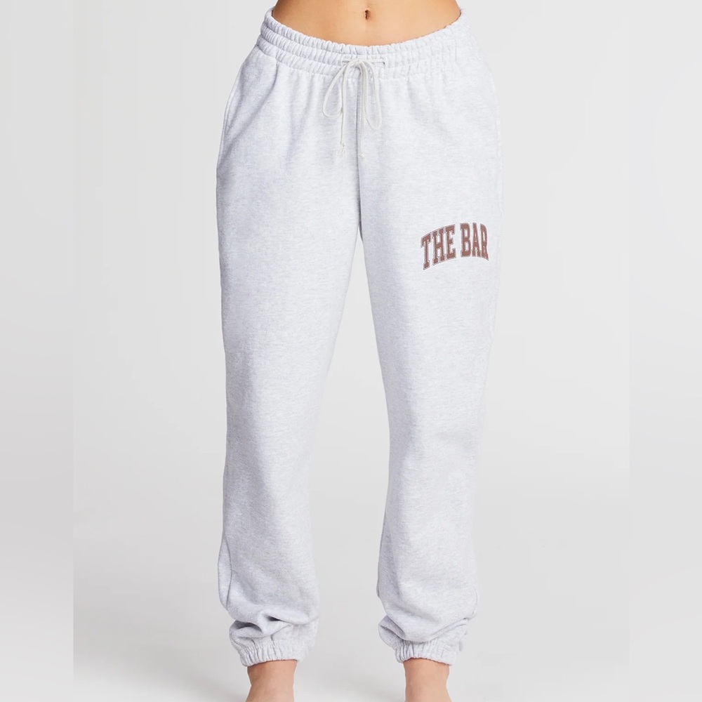 The Bar Varsity Sweatpants in Heather Grey/Chocolate